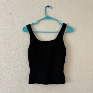 Aritzia Babaton Black Ribbed Tank Top